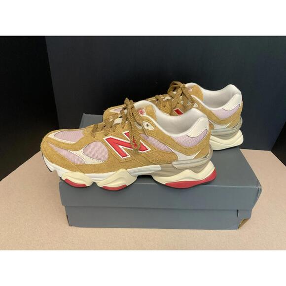 New! Womens New Balance 9060 Suede Beige Pink Casual Athletic Shoes. Size 8. - Picture 7 of 10